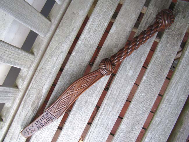 A Fabulous and Historic Tiller carved in honor of Vice Admiral Alexander Cochrane and Admiral Lord Bridport and dated 1843 — image 6
